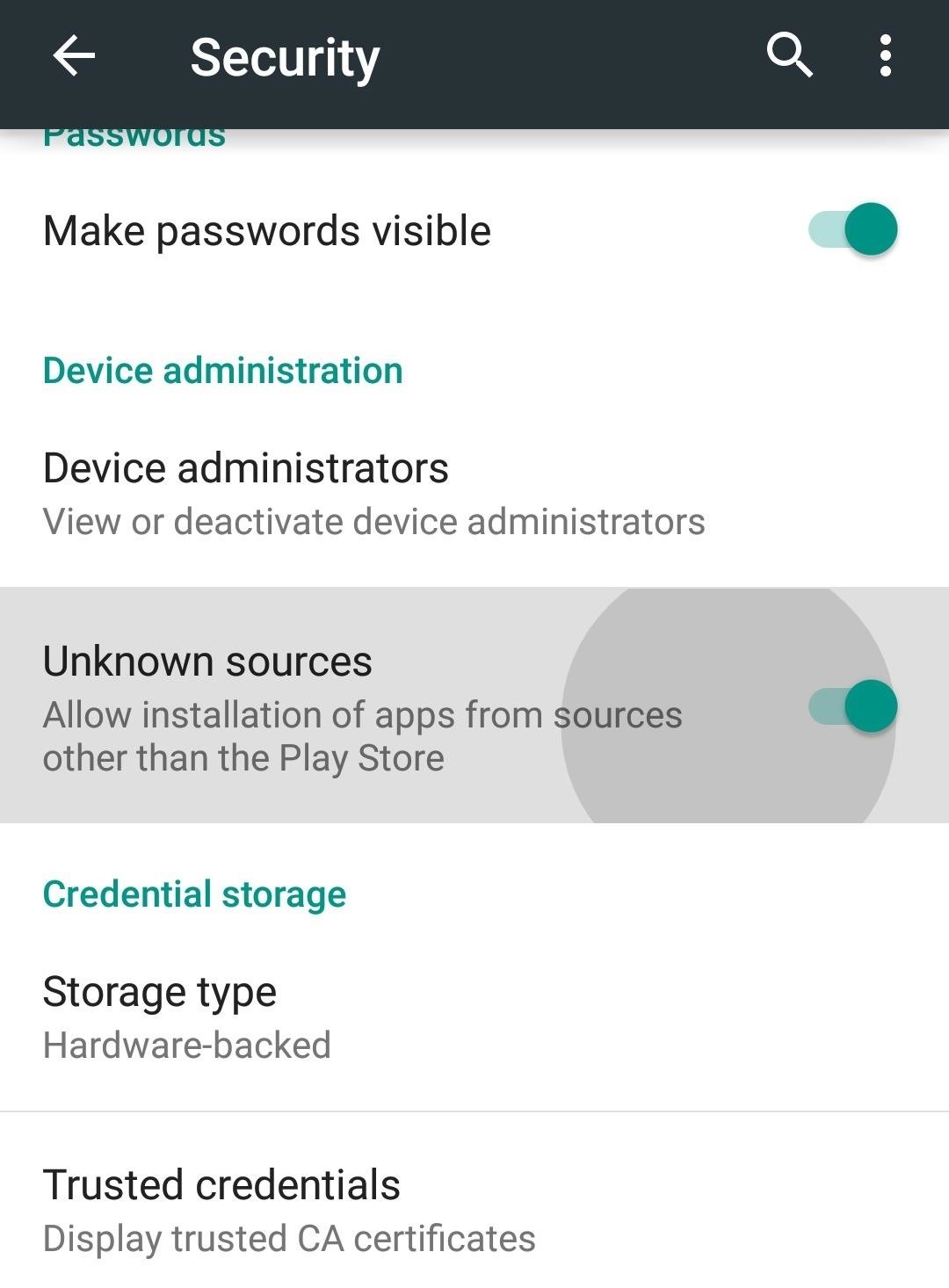 Install unknown sources apk